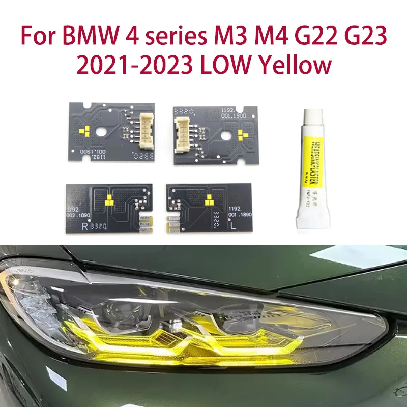 

Lemon Yellow DRL chip Angel Eyes light color modification Car headlights Ballast chip For BMW 4 series M3 M4 G22 G23 LOW 21-2023
