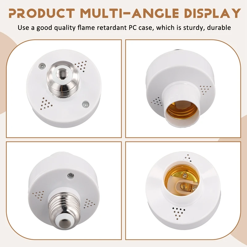 E27 Socket Smart Voice Light Bulbs Adapter  LED Socket E27 Lamp Holder No Networking Required Intelligent Voice Lamp Heads