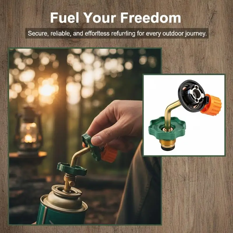 Butane Gas Cylinder Tank Adapter for Outdoor Camping Stove Valve Refill Connector 1 Piece Lightweight and Portable Accessory