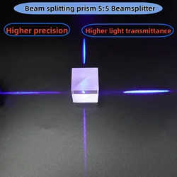 20/30/40/50mm Beam splitting prism 5:5 Beamsplitter RatioTransflective K9 Cube Prism Optical Glass Prism