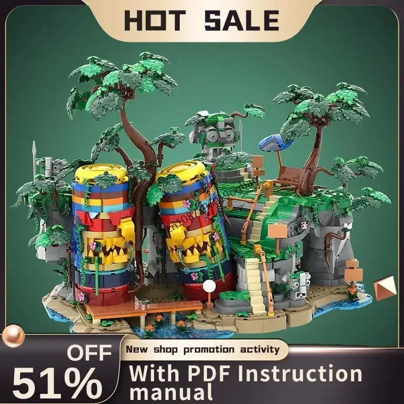 جديد 3972 قطعة عرض شارع الغابة الأكثر مبيعًا Moc أطلال قديمة نموذج اللبنات لتقوم بها بنفسك أفكار إبداعية ألعاب أطفال هدايا عيد الميلاد