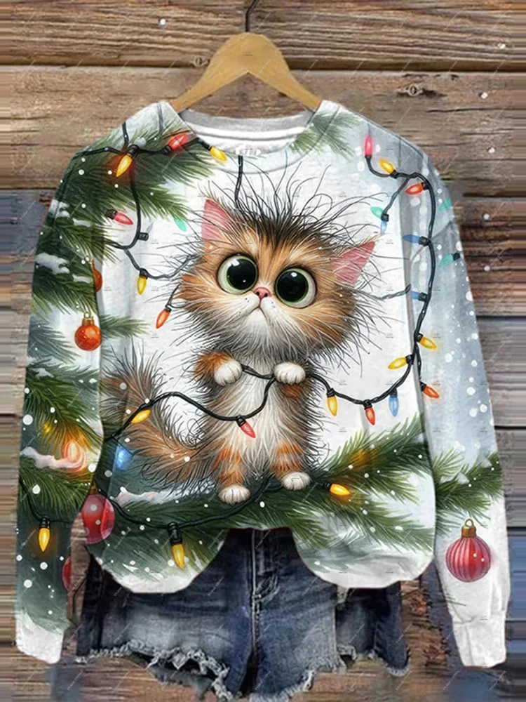Christmas Santa Claus Cospaly Pet Animal Vintage Ugly Sweater Streetwear 3DPrint Harajuku Casual Pullover Winter Sweatshirts Q4