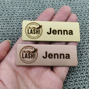 7*2.5 cm aufgezeichnet Ihre Logo Textkarte Benutzerdefinierte Abzeichen Broschee Pin Doppelgesicht Carto Box ID Wall Office Courier Box Name Tag Tag 10 Hauptverkäufe benutzerdefinierte Pin - №5