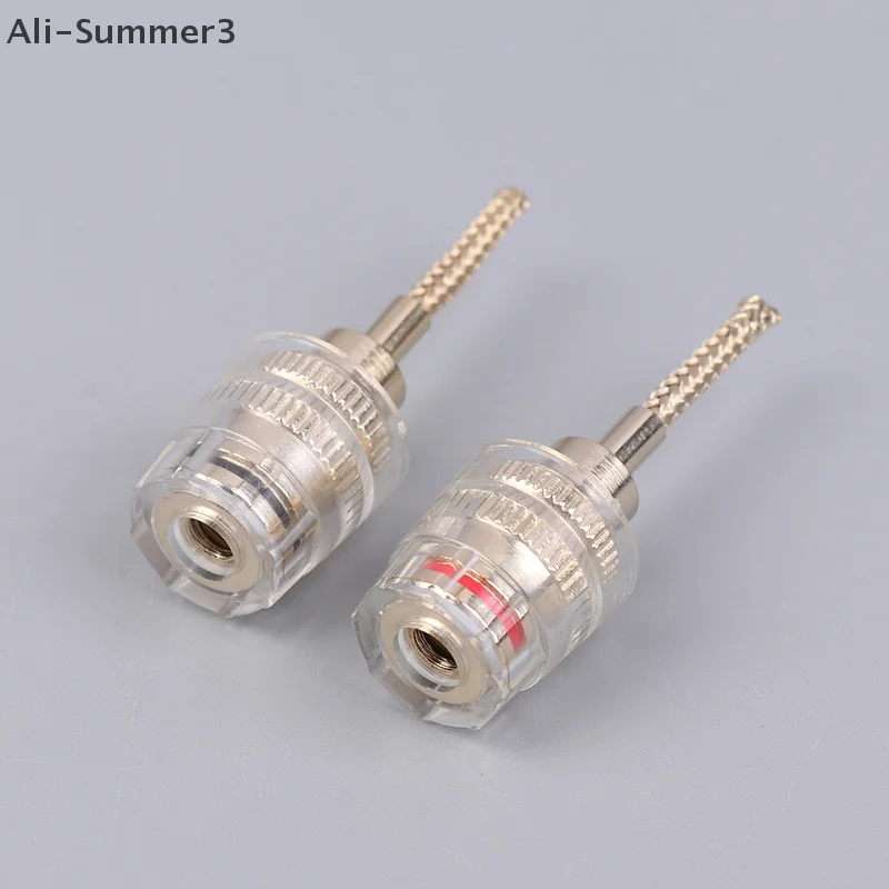 2/4개 4MM 바나나 암 커넥터에서 2MM 핀 커넥터로 변환 HIFI 케이블 어댑터 플러그 브레이디드 구리 와이어 소켓