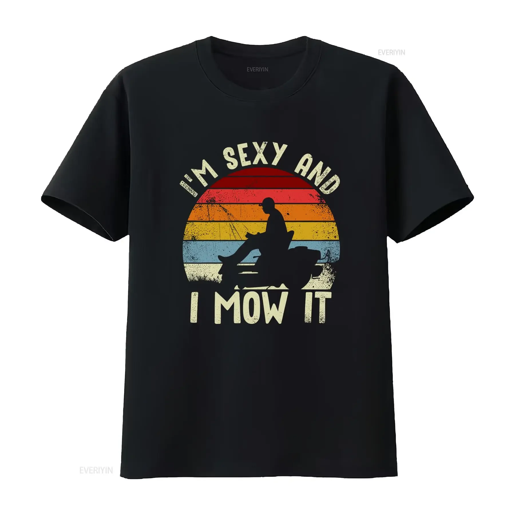 Lawn Mowing Landscaping I'm Sexy And I Mow It T Shirt for Men vintage Washed streetwear Stretched Slightly Versatile graphic