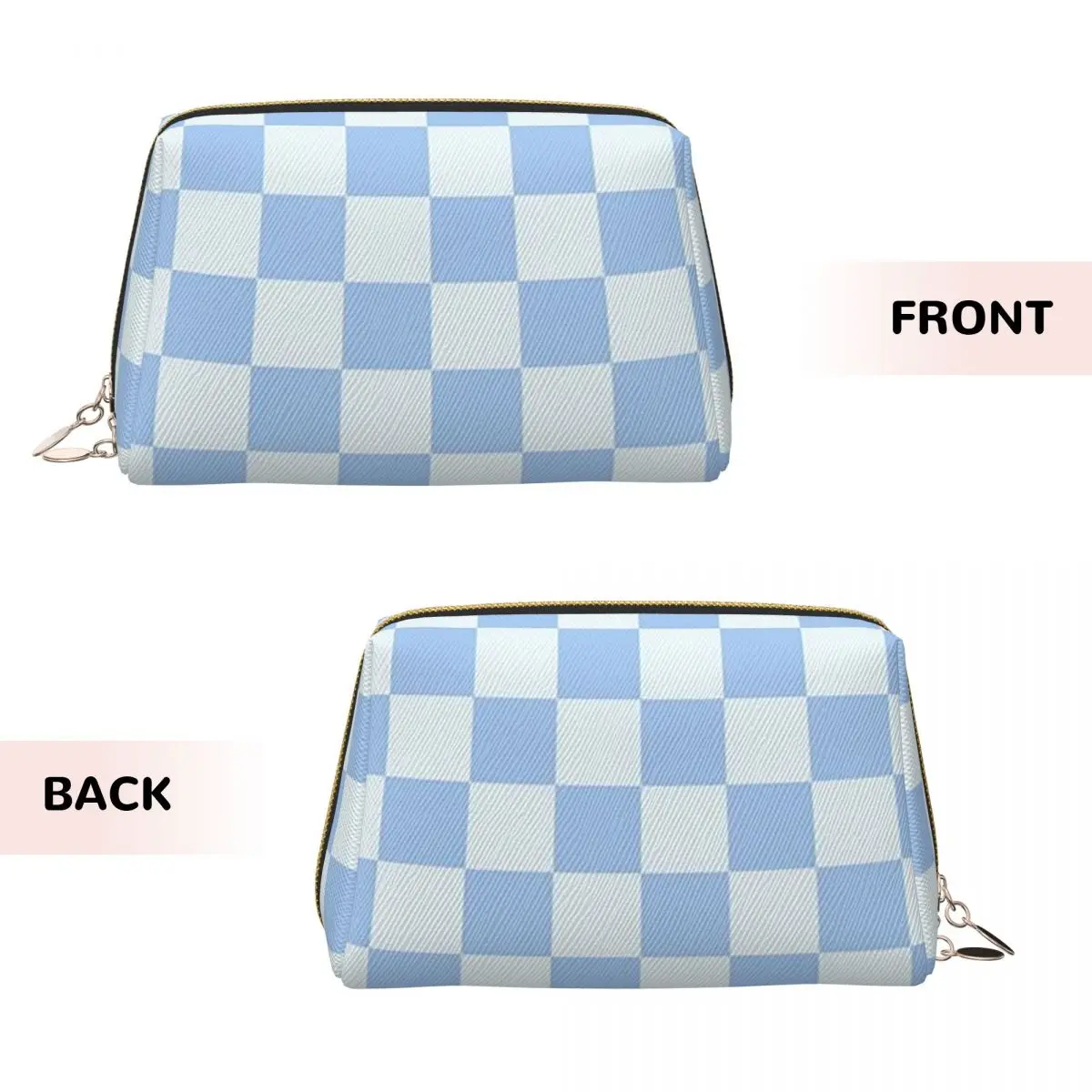 Checkerboard Mini Check Pattern Women Cosmetic Bags Travel Makeup Organizer Pouch Toiletry Storage Dopp Kit Box