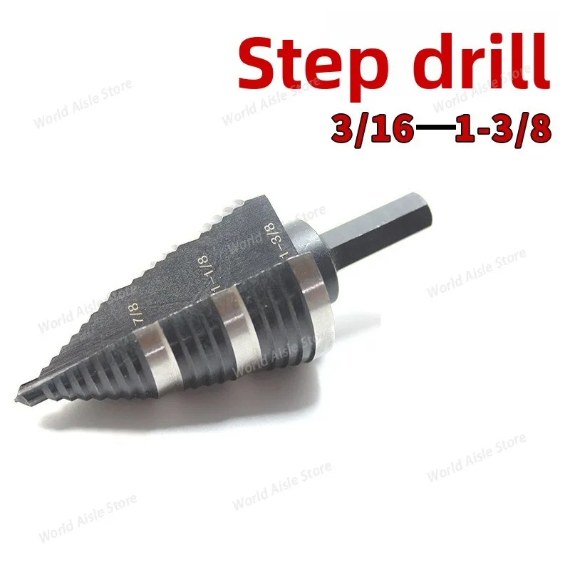 High-Speed Steel (HSS) Imperial Step Drill Bit, 3/8