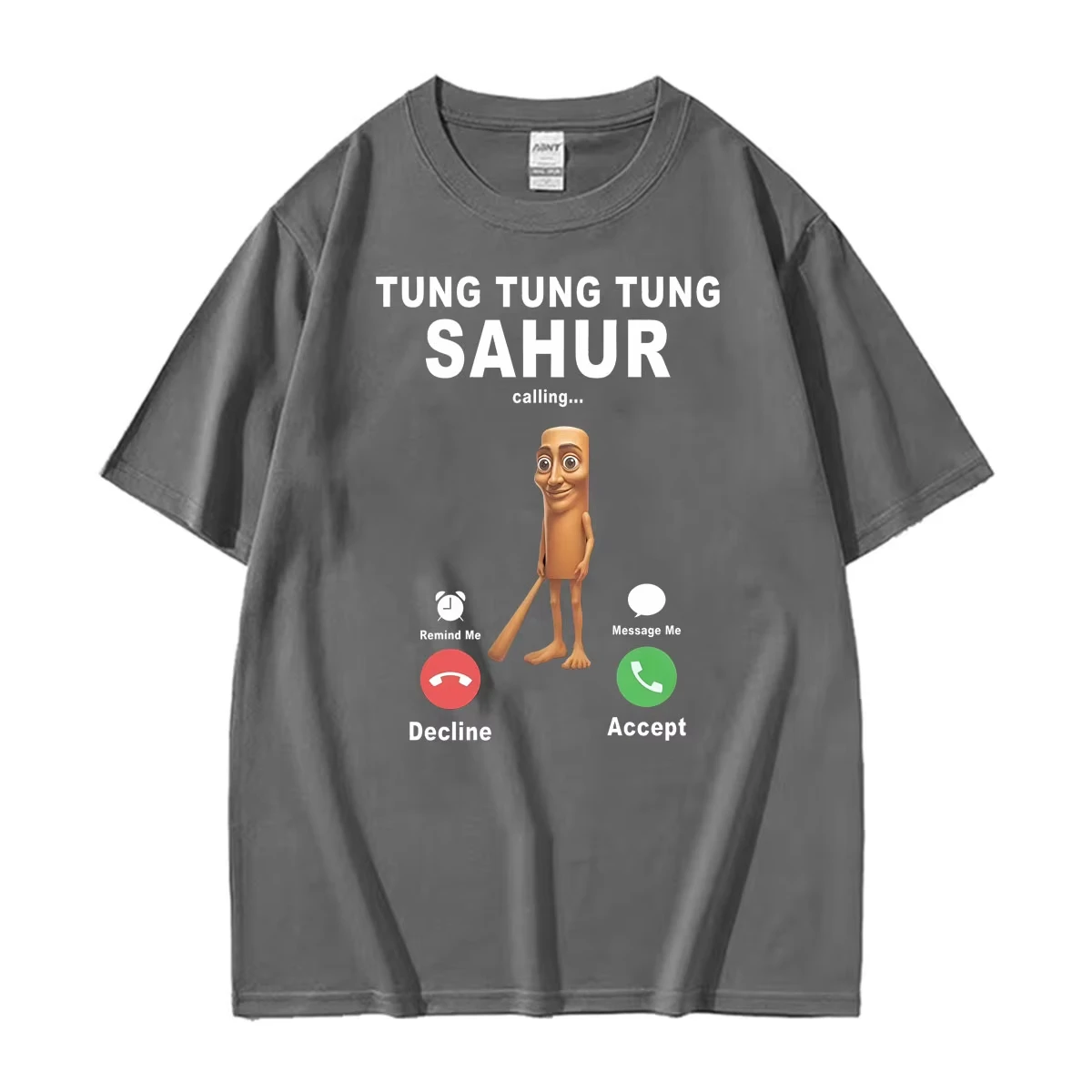 Tung Tung Tung Sahur Calling Funny Brainrot Joke Meme T-shirt Men Women Humor Fashion Street T Shirts Summer Oversized Tee Shirt