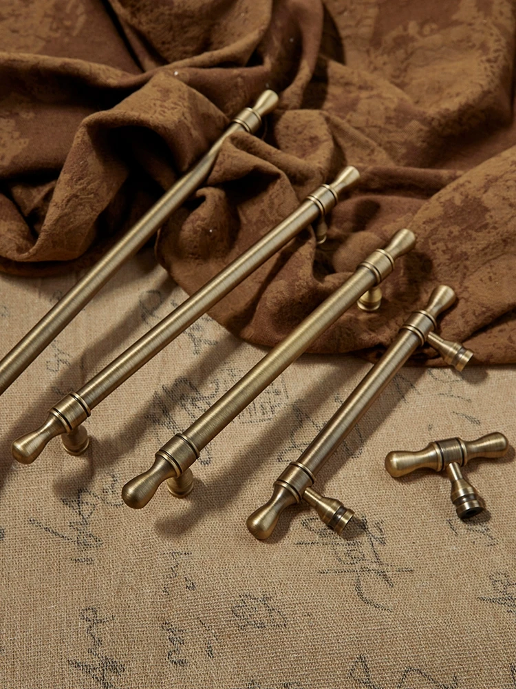 ANXIANG Антикварная латунная дверная ручка шкафа с каплями воды, античная бронза, ручка ящика во французском стиле