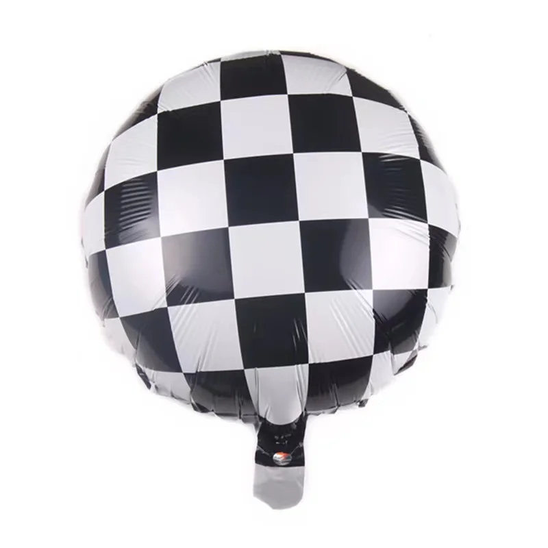 Black white Racing Car Balloon toy Wheel Balloon Checkered Racing Balloon race track Boys Racing theme Birthday party Decoration