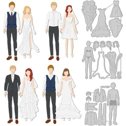 3pcs Wedding Dress Up Cut Dies Married Couple Cutting Dies Metal Embossing Stencil for Card Making Decorative Scrapbooking