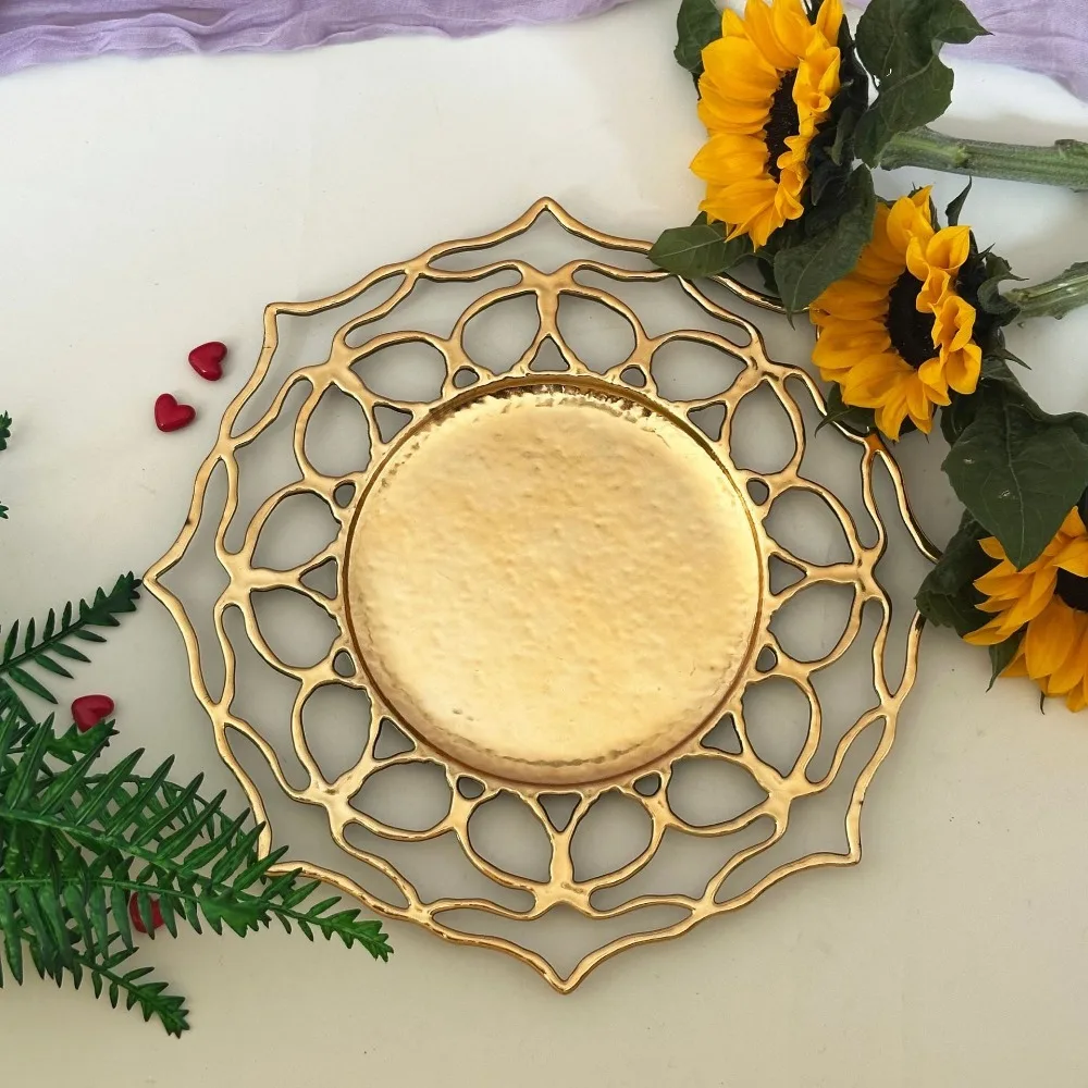 

50 шт. зарядные пластины HellowTray, круглые пластины, 13-дюймовые акриловые украшения, прозрачная сервировочная пластина для сервировки стола