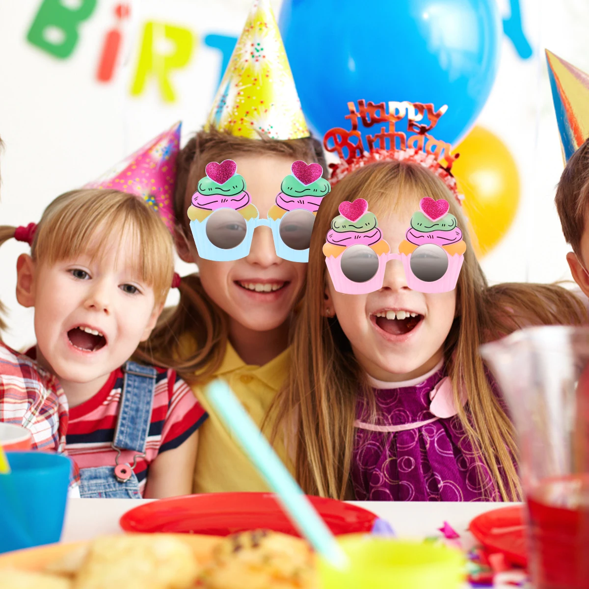 

2 Pcs Ice Cream Glasses Eyeglasses Prop Birthday Photo Party Novelty Photography Prom