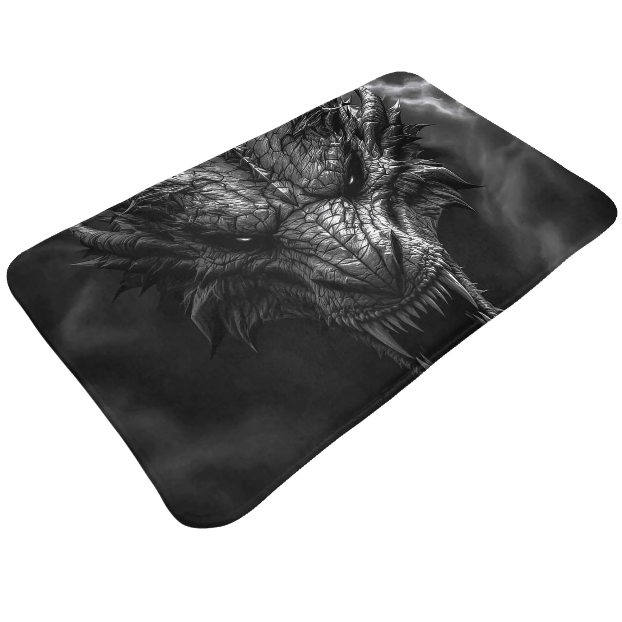 Dark Horned Demon Dragon Head Anti-Slip Mat Bath  Welcome Doormat Home Decoration