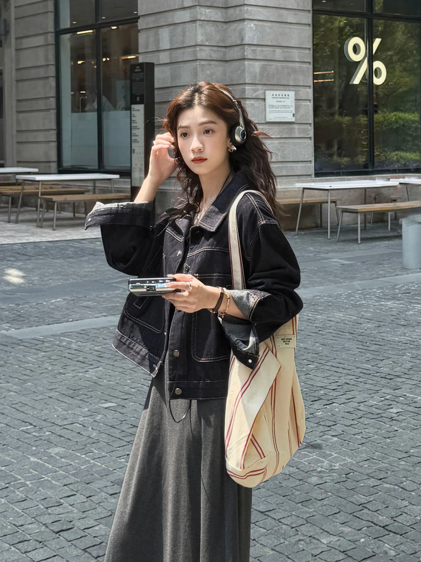 

Retro Loose Fit ort Denim Jaet for Women Blue Original Jeans Casual Versatile Fem Outerwear Autumn New Sle Button Cl...