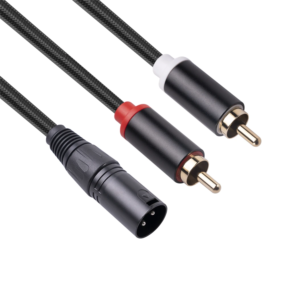 High Quality Male Audio Cable Audio Equipment Gold Plated for rca Male Head XLR Male To 2- for rca Male Copper Conductor