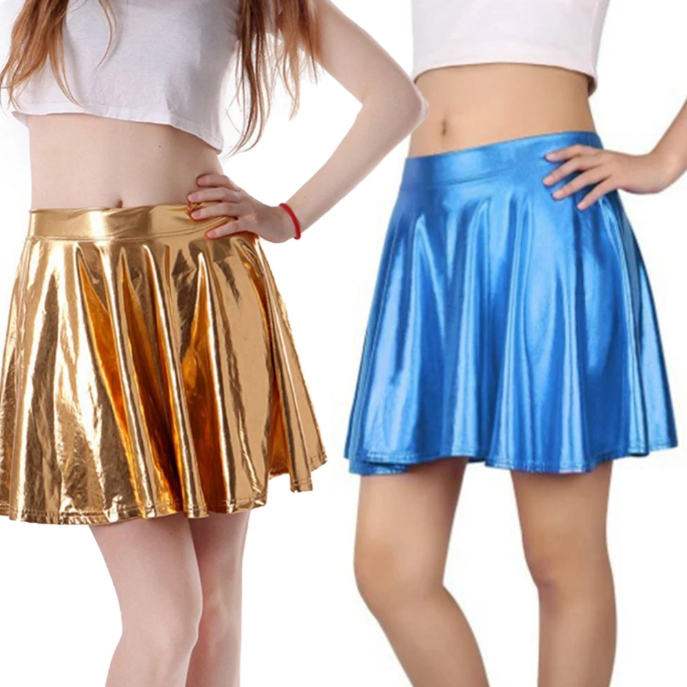 2023 Women Dance Skirt Performance Clothes Sexy High Waist Mini Leather Skirt Club Party Dance Skirts