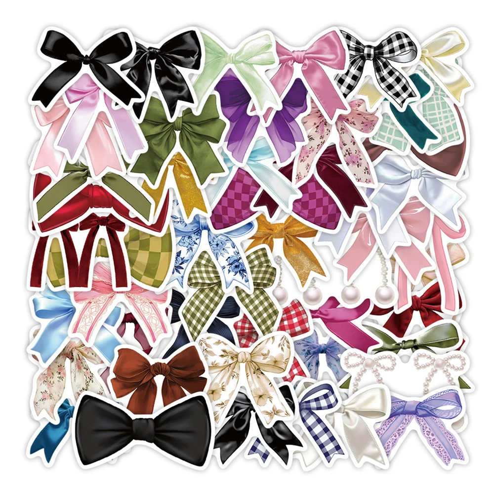 

10/30/50pcs Cute Colorful Girls Bowknot Stickers Aesthetic DIY Suitcase Laptop Phone Butterfiy Knot Bow Decoration Decals Toys
