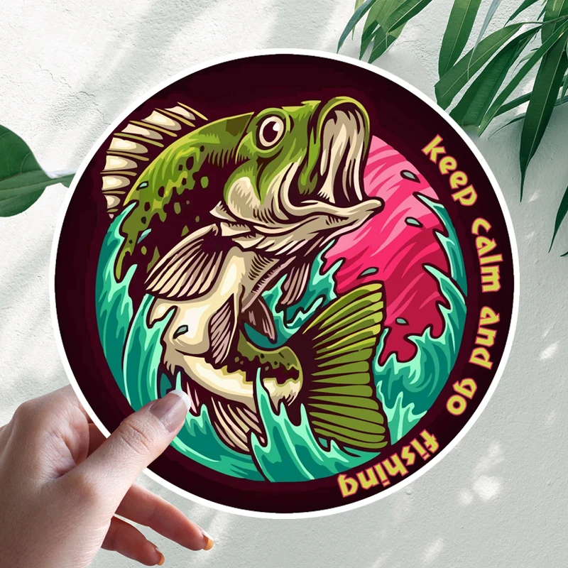 

Fishing Keep Clam Bass Fish Funny Car Stickers Motorcycle Vinyl Decal Waterproof Windshield Auto Accessories #S90365