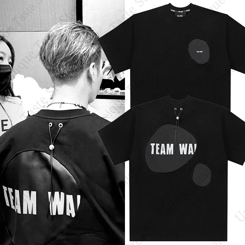 ‌Jackson Wang TEAM WANG T Shirt Street Fashion Balloon Letter Print T-shirt High Quality Version Cotton Short Sleeve Tee Tops