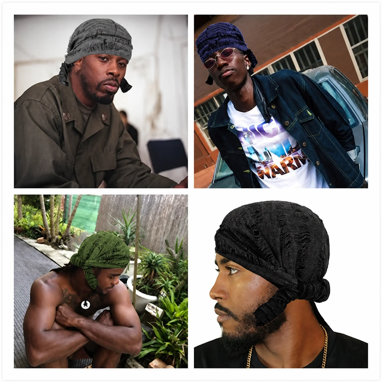 Head Wrap Cap Wind Resistant Adult Brimless Skull Cap Long Tail Headwrap Personalized Long Tail Durag For Daily Leisure Fashion