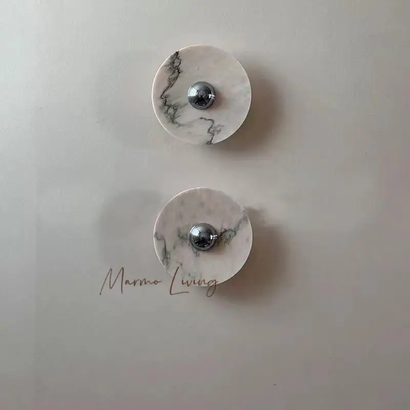 Medieval Silent Wind Rouge Marble Wall Lamp Designer Model Room Villa Living Room Bedroom Corridor Background Wall Lamp