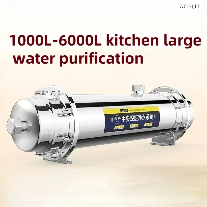 Purificador de agua doméstico de acero inoxidable para toda la casa. Para filtrar el agua del grifo de la cocina.