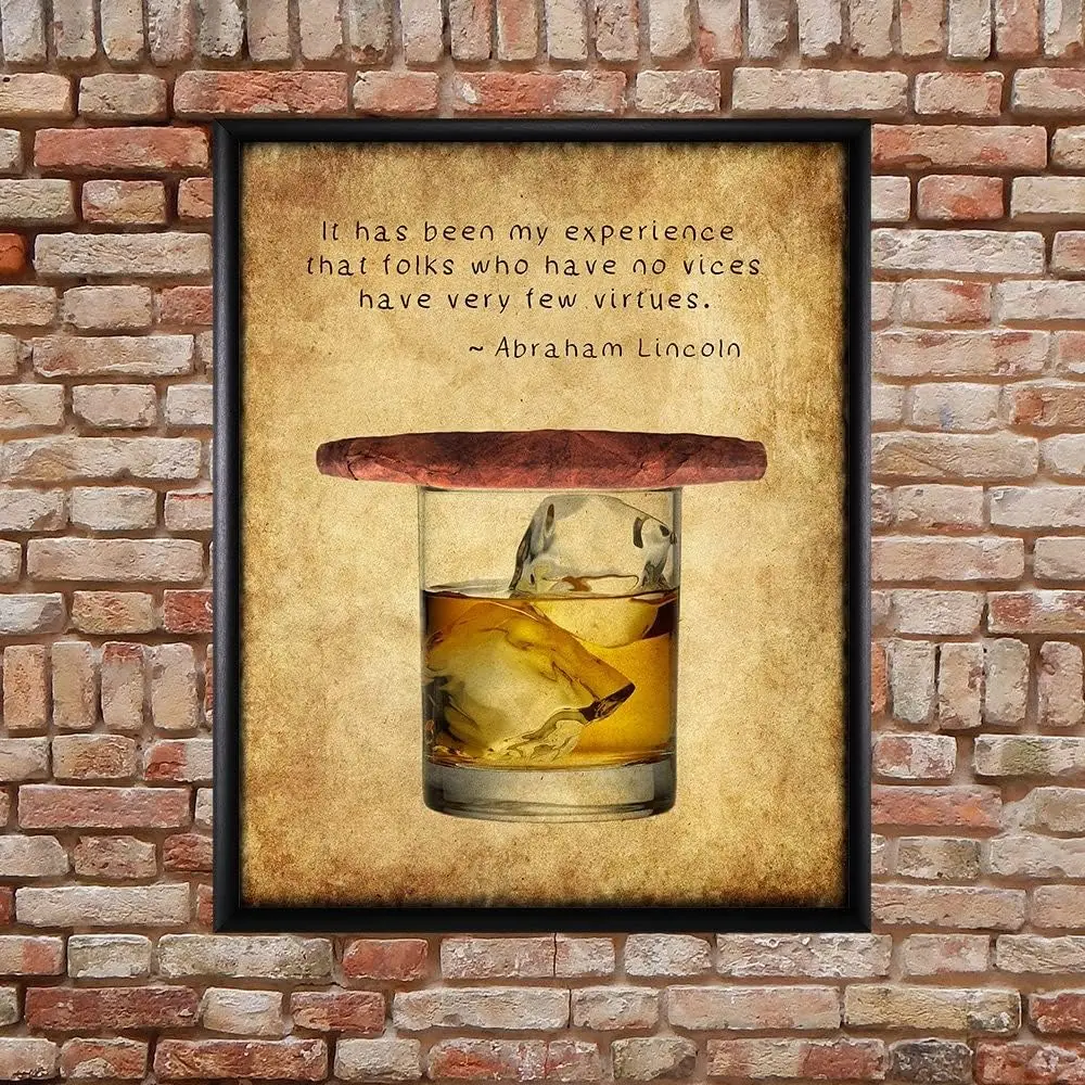 Retro Metal Tin Sign 12 X 16 Inches It Has Been My Experience That Folks Who Have No Vices Have Very Few Virtues Cigar Art  sign