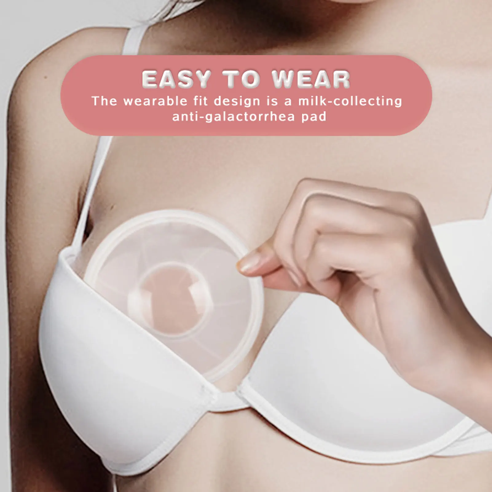 

Breast Milk Catcher Wearable Breastmilk Collector Catcher Discreet For Bra Wearable Soft Silicone Breast Milk Savers Milk