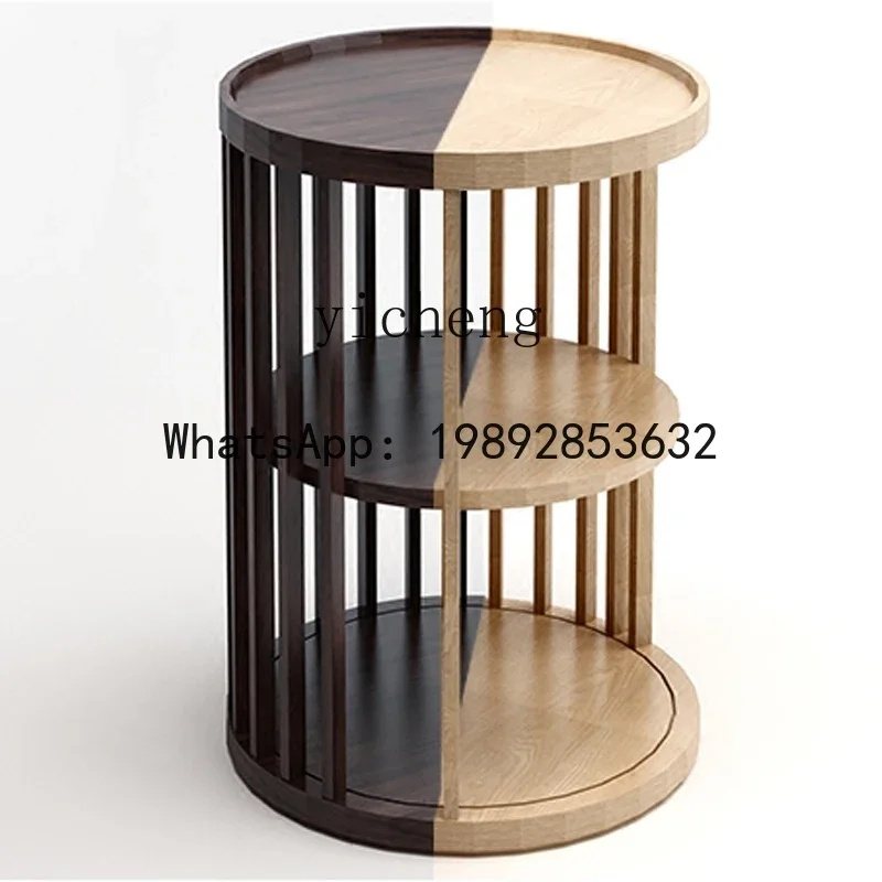 X9  New Chinese Style Solid Wood Corner Table Modern Chinese Style Sofa Round Side Table Model Home Furniture