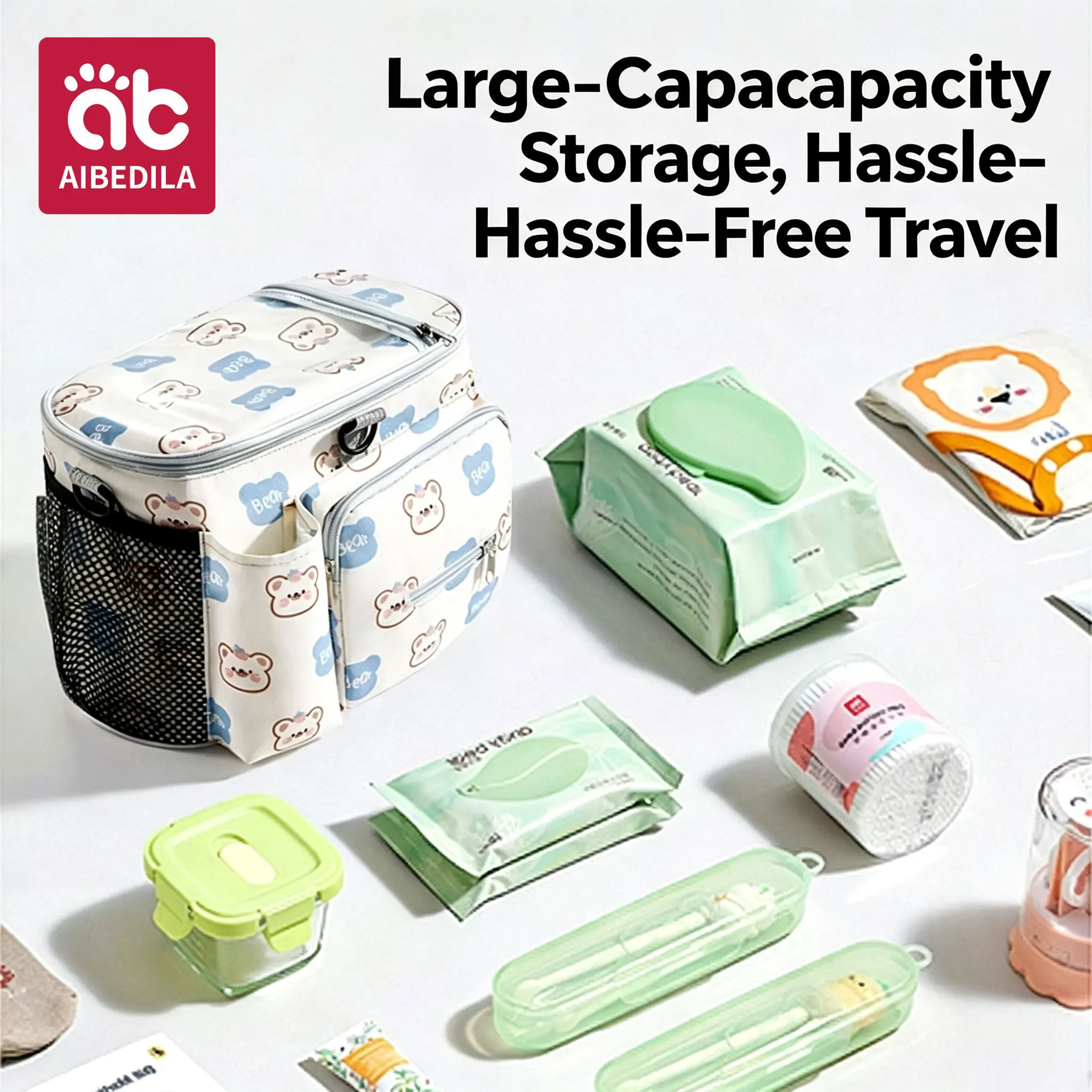 Baby Stroller Hanging Bag Large Capacity Mummy Bag Fits Phone & Bottle Diaper Stroller Accessories