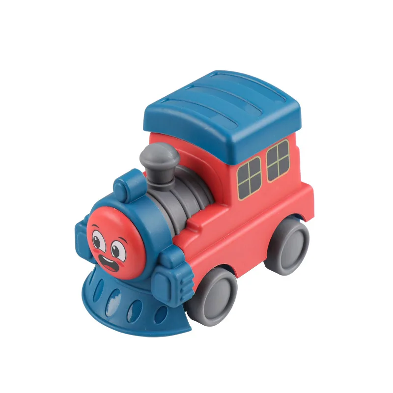 Juguetes de tren de inercia para niños, cabeza de tren de dibujos animados, prensa, juguetes de conducción de inercia, tren de simulación, coche extraíble, juguete para regalo