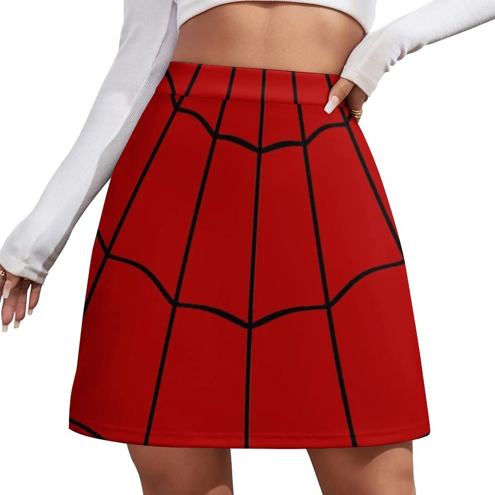 Spider Web - Red Mini Skirt Skirt pants korean fashion Mini Skirt