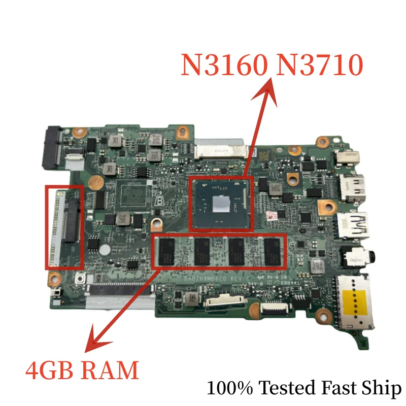 

DA0ZHXMB6C0 For Acer Aspire B117-M Laptop Motherboard NBVCG1100R NBVCJ1100Q With CPU+4GB RAM+SSD Mainboard 100% Tested Fast Ship