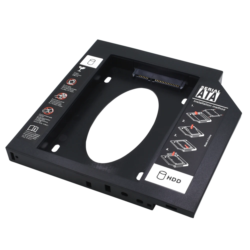 حافظة قرص صلبة من التيشيرك للكمبيوتر المحمول ، مرفَّق من أجل ، أو خليج بصري ، أو SSD ، أو ساتا ، أو بلاستيك ، ثانية ، أو ay