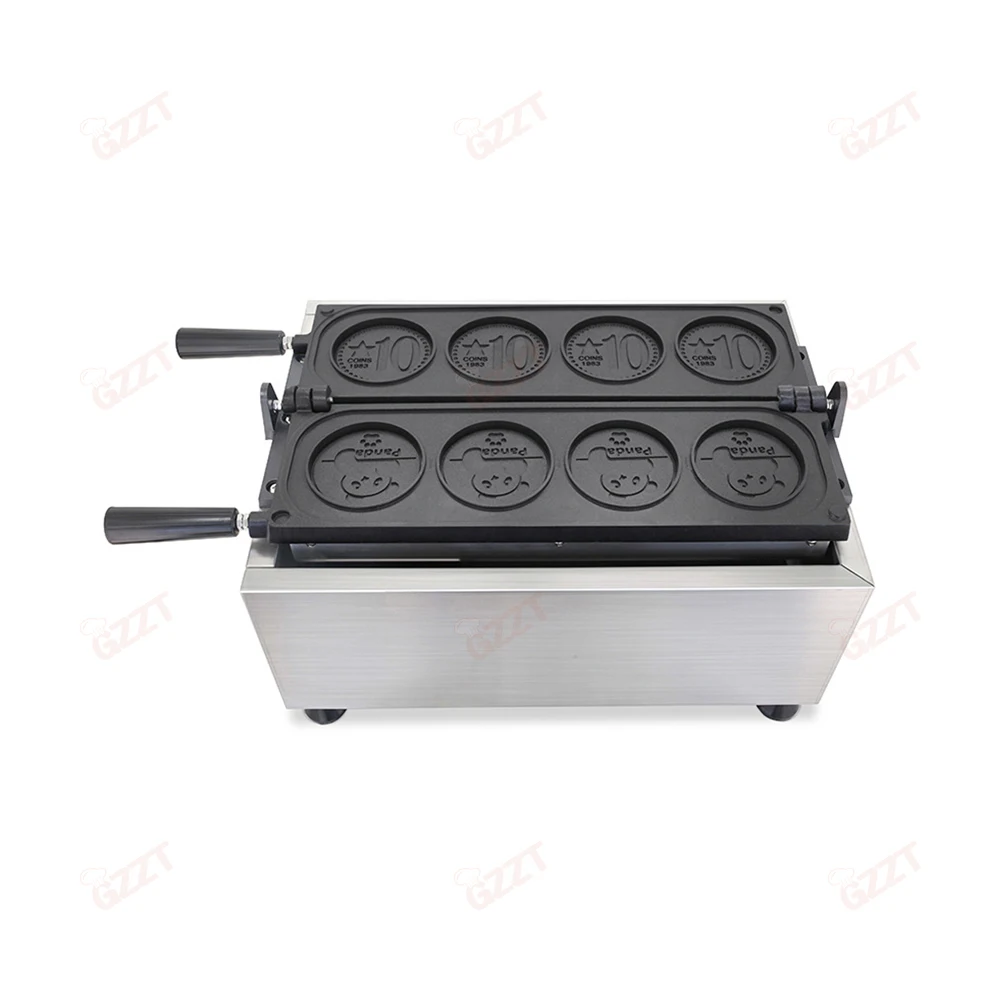 110V 220V Snack Machines Commerical New Coming 3pcs 4pcs Coin Waffle Maker Machine Gas Round Shape Waffle Machine for Sale