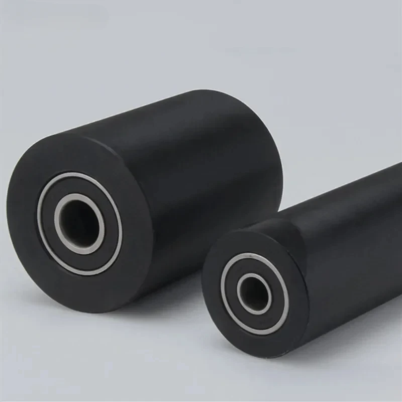 

1 шт. ролик подшипника с резиновым шкивом, износостойкий водонепроницаемый подшипник, тихий роликовый цилиндр, двухосное направляющее колесо