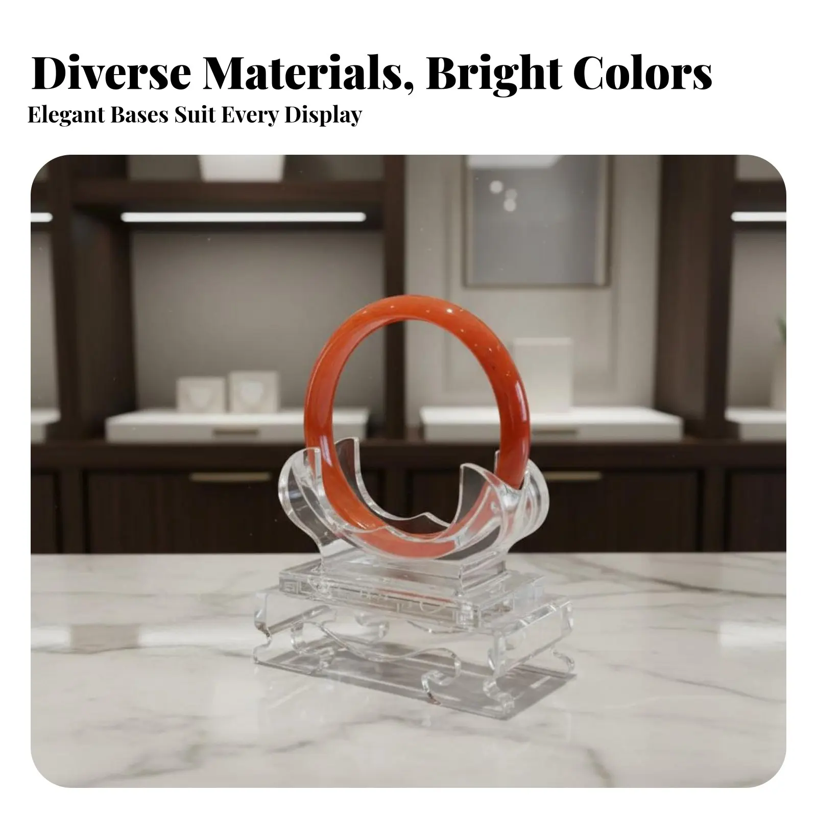 

Bangle Display Stand Stable Base Acrylic Bracelet Display Stand Transparent Bangle Rack Elegant & Modern Look for Photographers