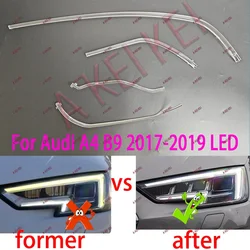 for Audi A4 A4L B9 S4 2017-2019 DRL Car LED Headlight Light DRL Guide Plate Daytime Running Light Tube Bar