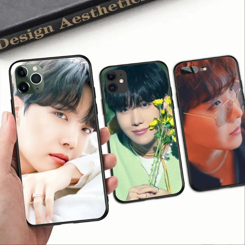 J-Hope Jung Smart Phone Case for iPhone 14 13 12 11 XS X 8 7 6 Plus Mini Pro Max SE 2022 Black Soft Phone Cover Funda