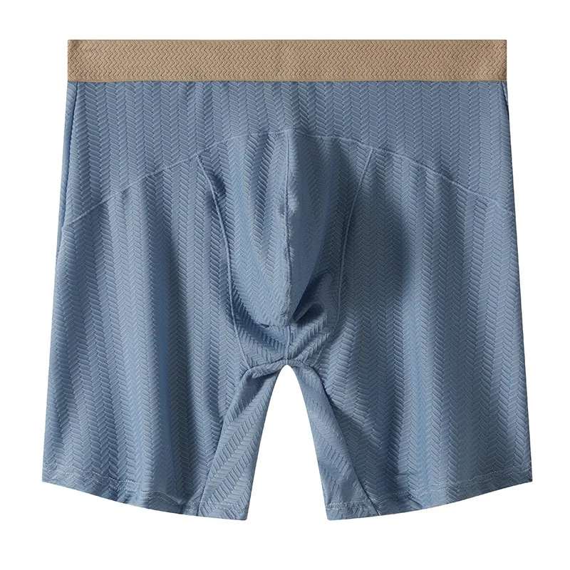 

Мужские трусы-боксеры с эффектом U-образного выступа, жаккардовые, из ледяного шелка, сексуальные, дышащие, удобные, для мальчиков