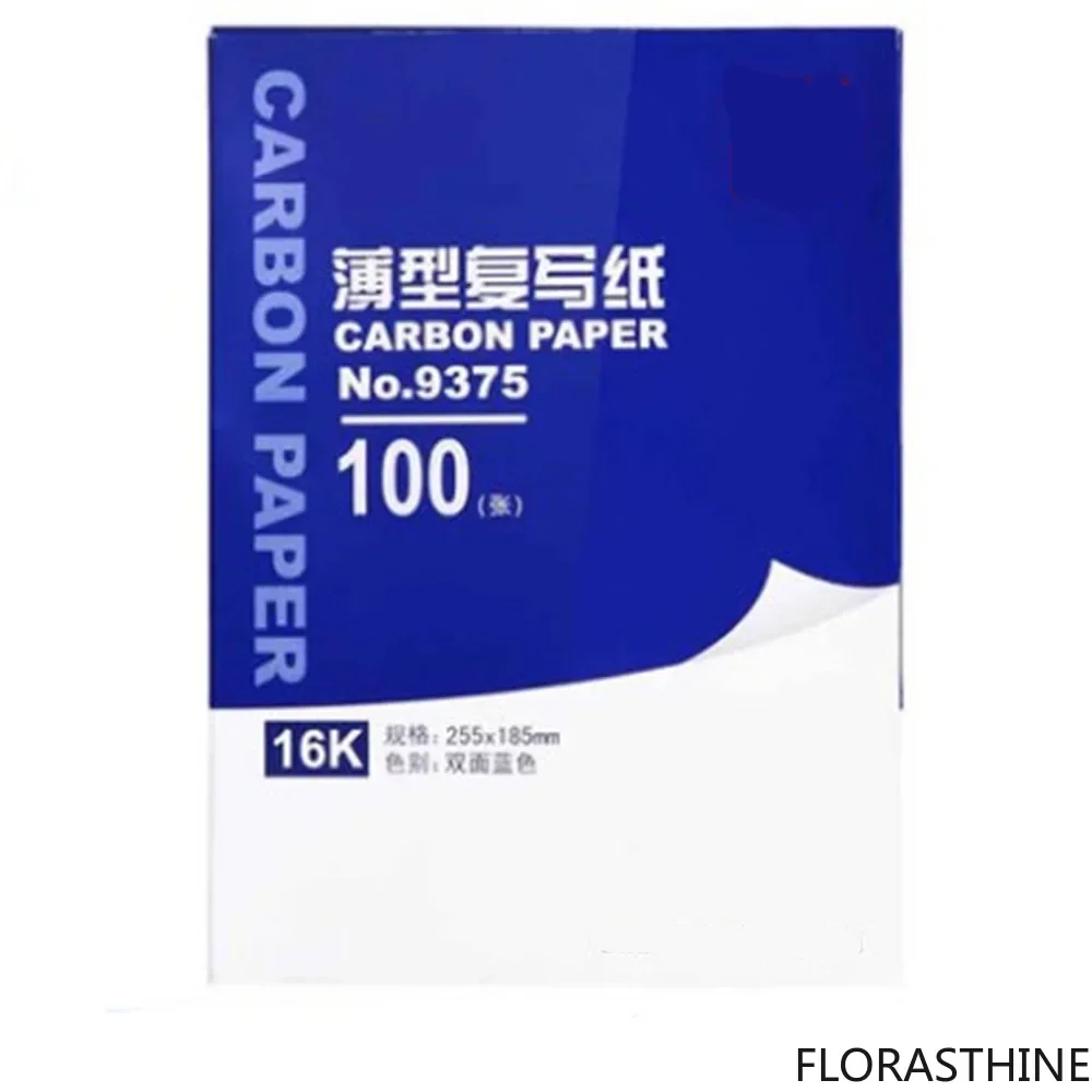 100pcs /box 9374 32K 18.5cmX12.7cm Blue Carbon Stencil Transfer Double Paper Sided Hand Pro Copier Tracing Hectograph Repro