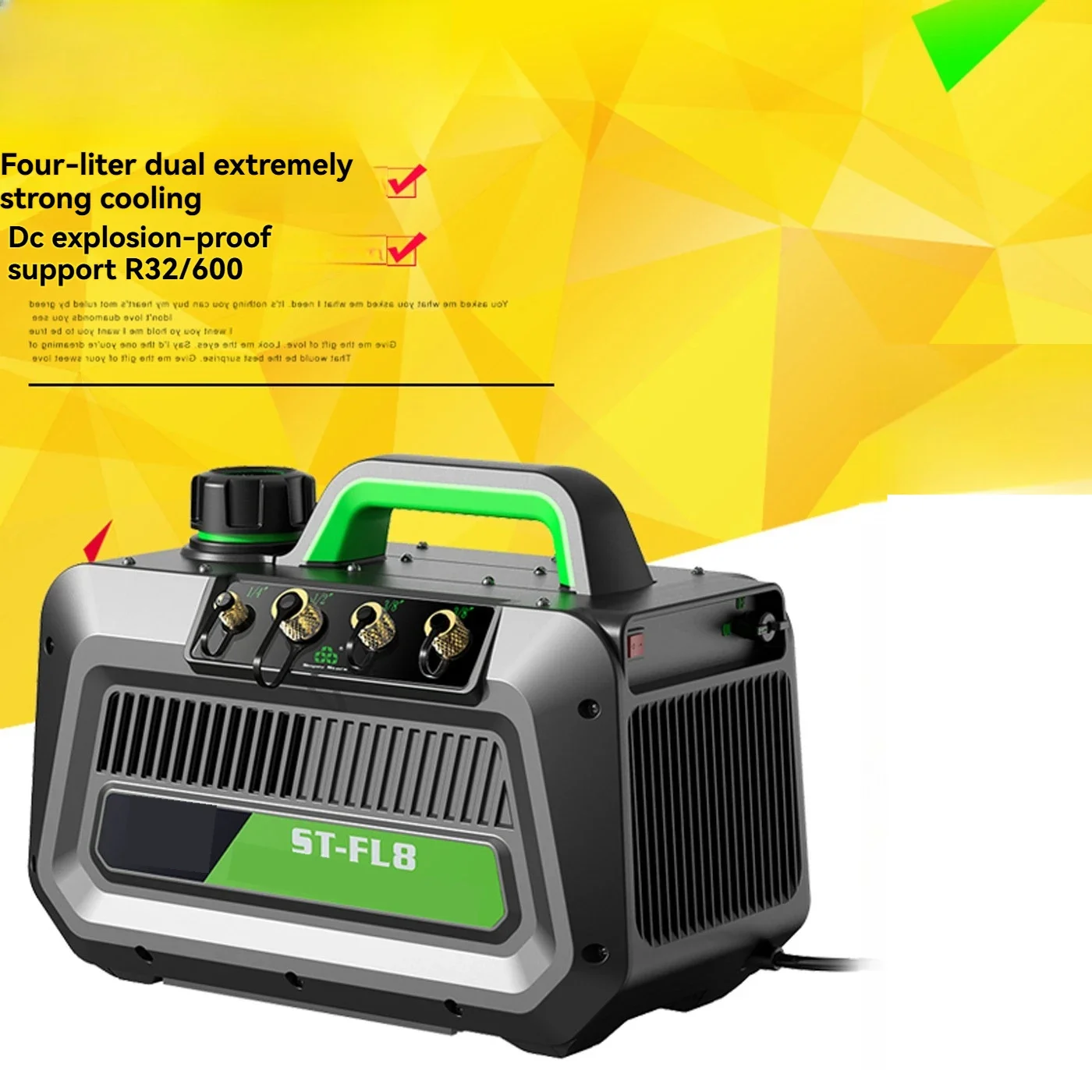 550W Large Air-cooled Vacuum Pump 4 Liters Bipolar for HVAC Cooling and Refrigeration Operations Operating At Low Pressure