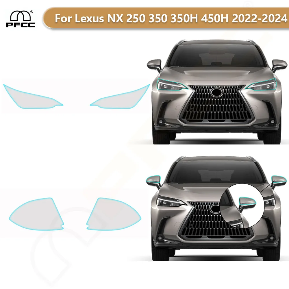 

For Lexus NX 250 350 350H 450H 2022-2024 Headlight Rearview Paint Protection Film Pre-cut PPF Bra Clear TPU Kit Anti-scratch