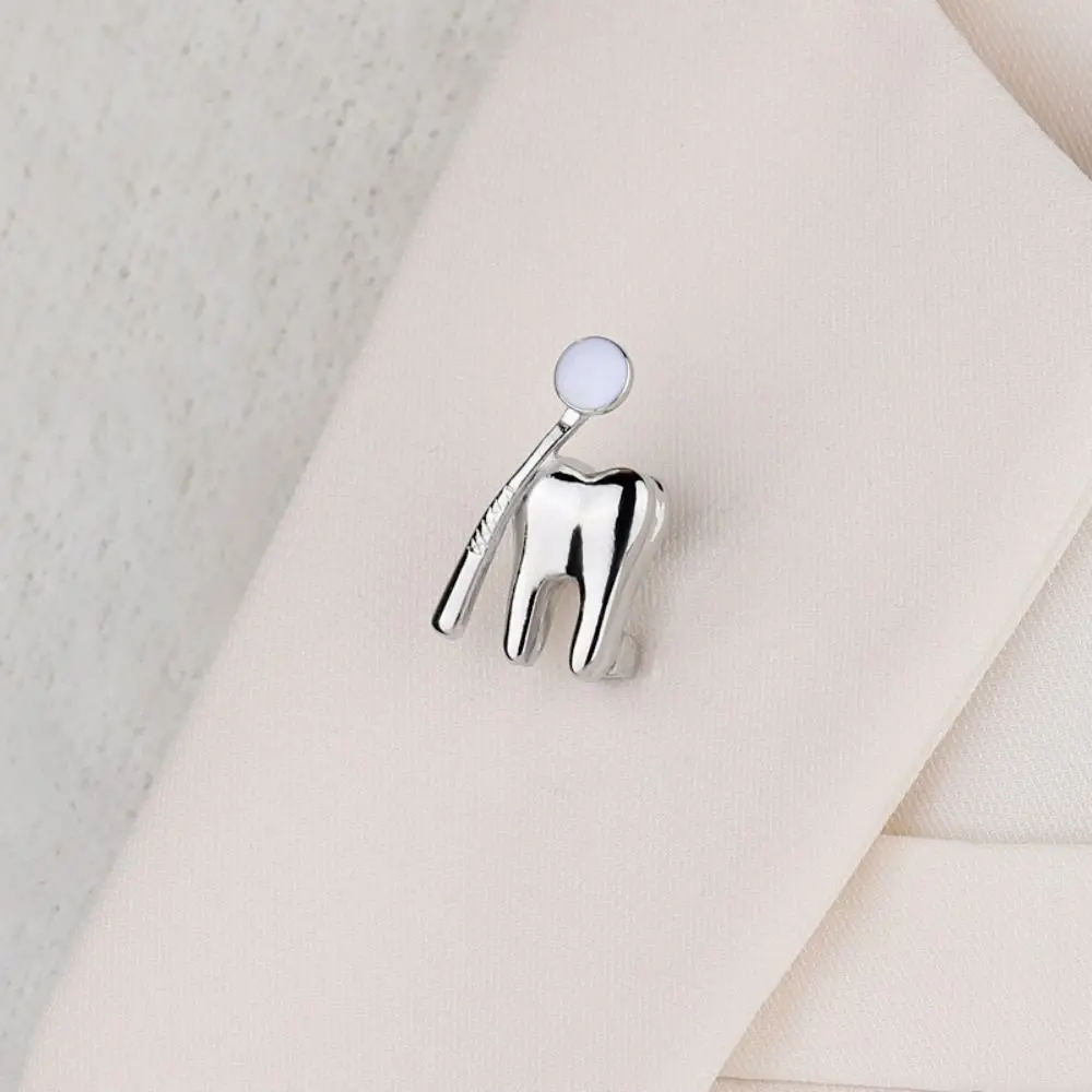 Funny Zinc Alloy Tooth Shape Brooch Enamel Geometric Dentist Nurse Enamel Pins Pin Backpack Badge Clothing Accessories