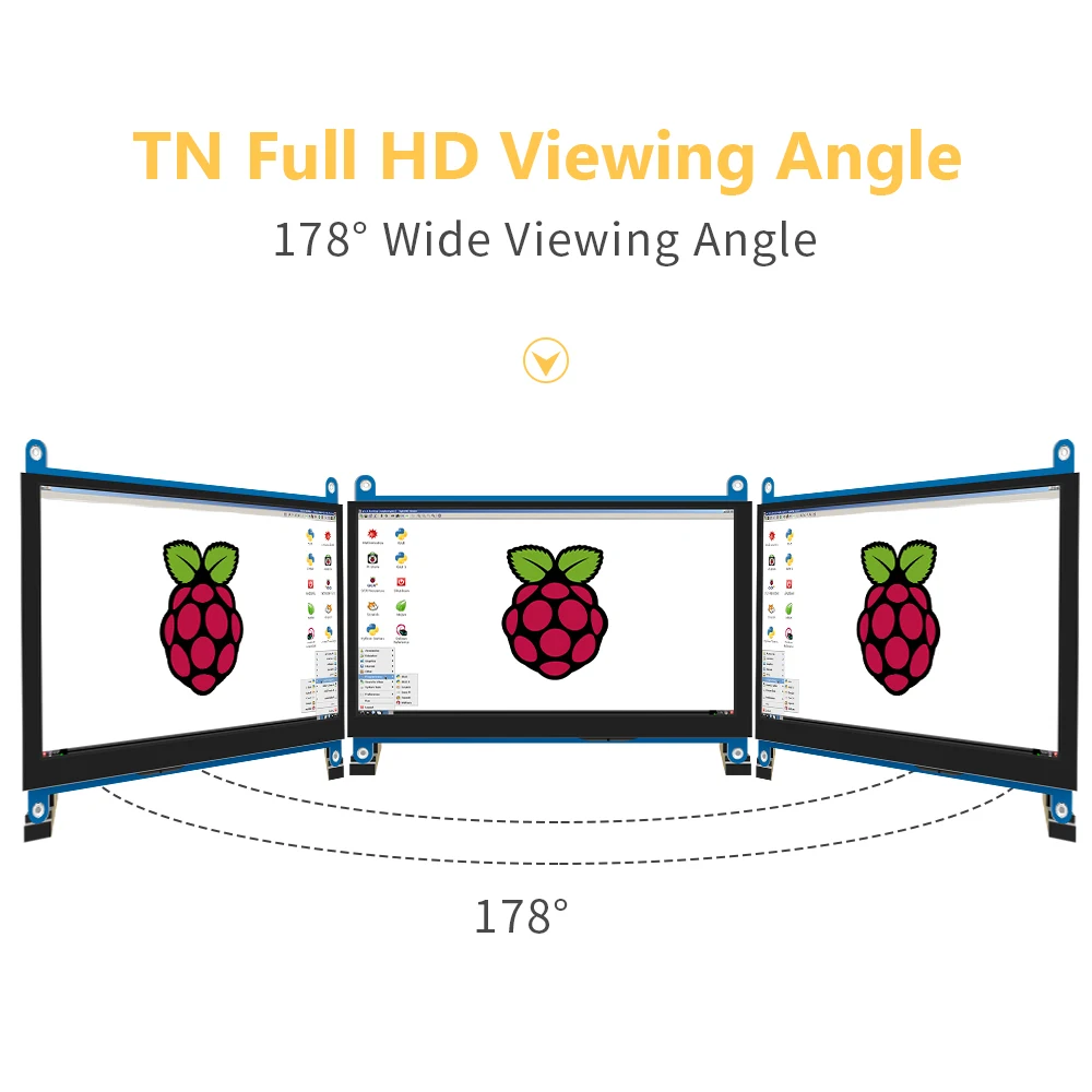 Moniteur tactile portable HDMI, écran LCD TFT, moniteur de jeu pour PC Raspberry Pi 5, compatible inferface pour ordinateur portable, 7 pouces, 1024