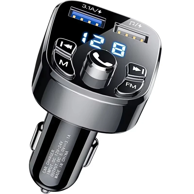 Car Bluetooth 5.0 Fm Transmitter, Wireless Adapter, Microphone, Audio Receiver, Automatic Mp3 Player, Dual USB Fast Charger - view 6