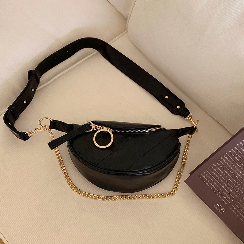 Luxury Pu Leather Rhombus Crossbody Bags Women New Chain Casual Trendy Adjustable Strap Underarm Bag Y2K Black Cool Shoulder Bag