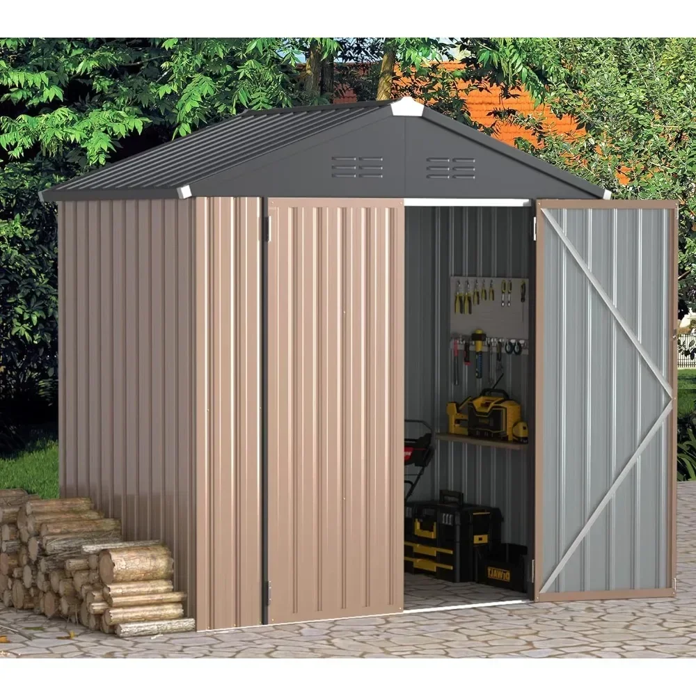 6 x 4FT Patio Sheds Outdoor Storage Shed Lockable Bike Shed Tools Prefabricated Warehouse Lawn Garden Buildings Booth Shed