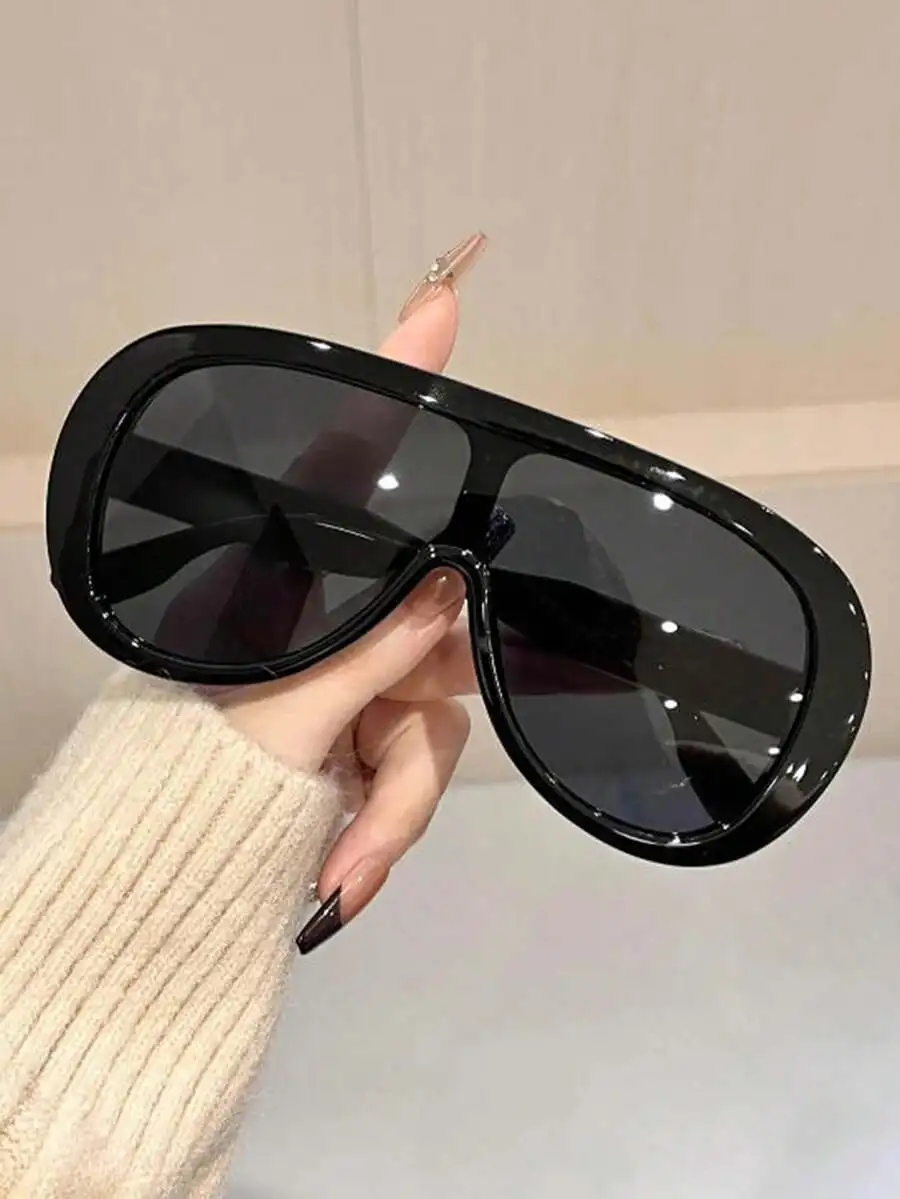 Oversized Aviator Shield Sunglasses For Women Fashionable Outdoor Travel Driving